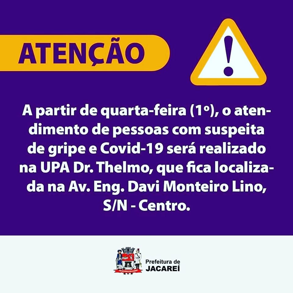 Novo local de atendimento de pessoas com suspeita de gripe e Covid-19